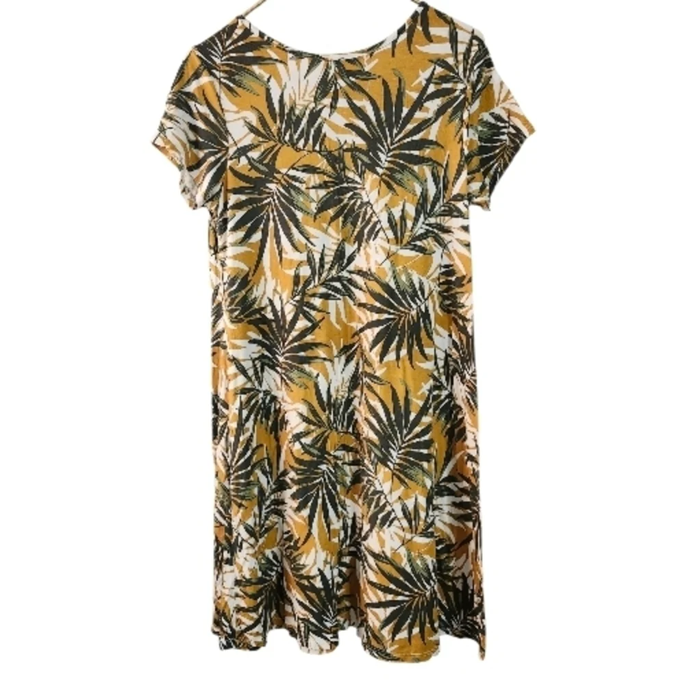 Espresso Tropical Leaf Print Swim Coverup